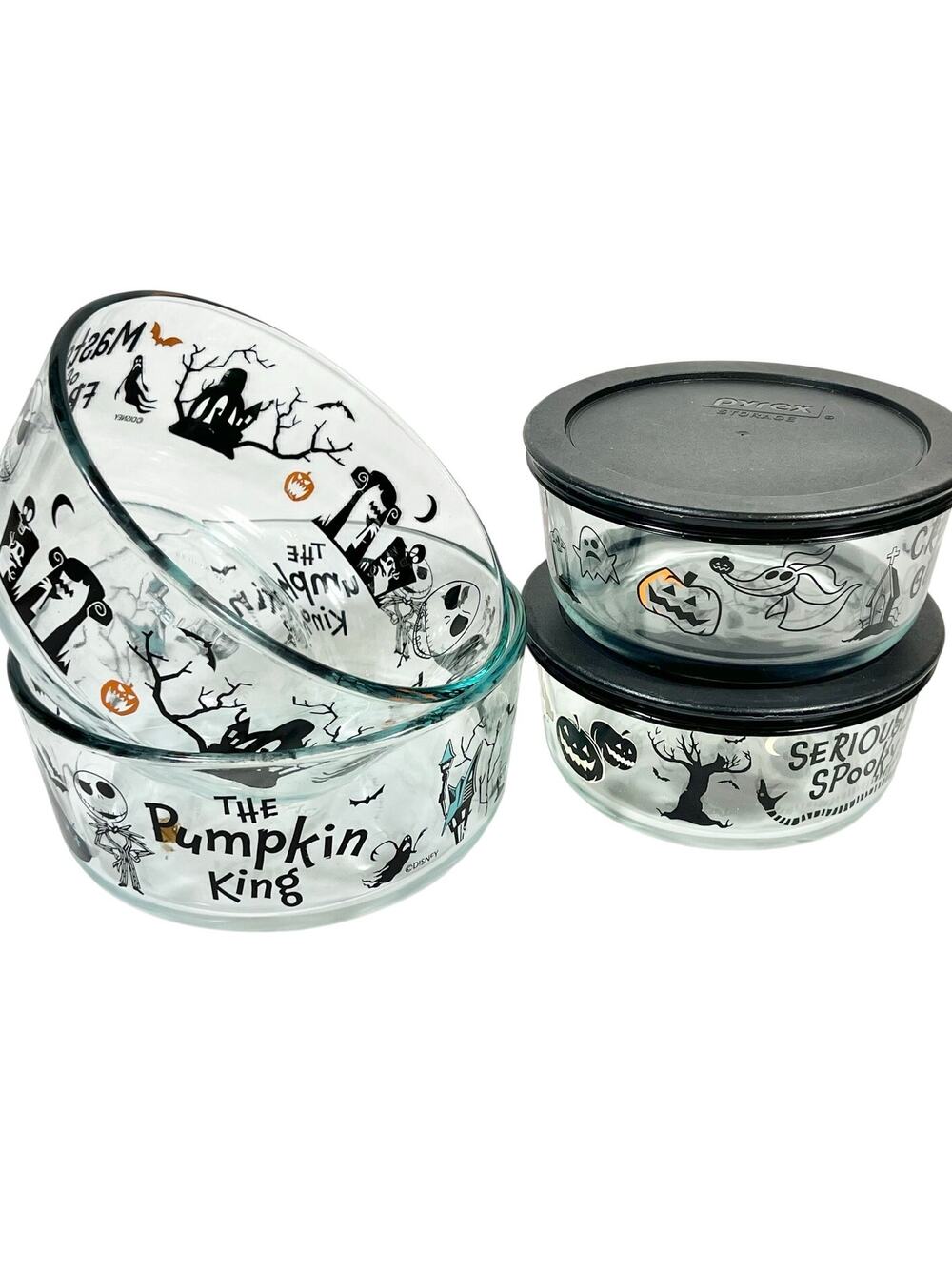 PYREX x Disney Nightmare Before Christmas 4 Bowl Set Storage Food Containers